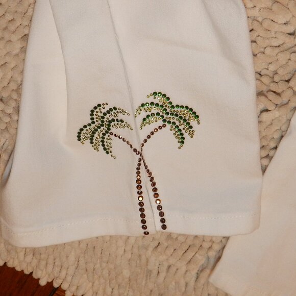 Ladies Quacker Factory White Embellished Crop - Capri Pants ~ Size Small - Picture 5 of 7